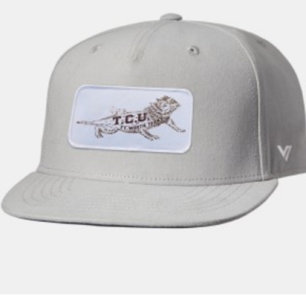 Vintage Brand TCU 1979 Horned Frog Artwork 5 panel SnapBack hat new in grey